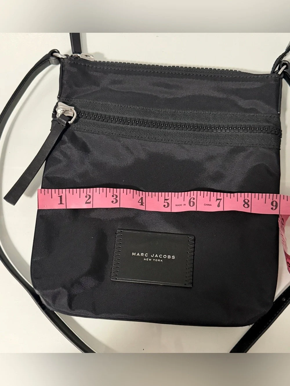 Marc Jacobs Black Nylon Logo Patch Shoulder Bag new no tags